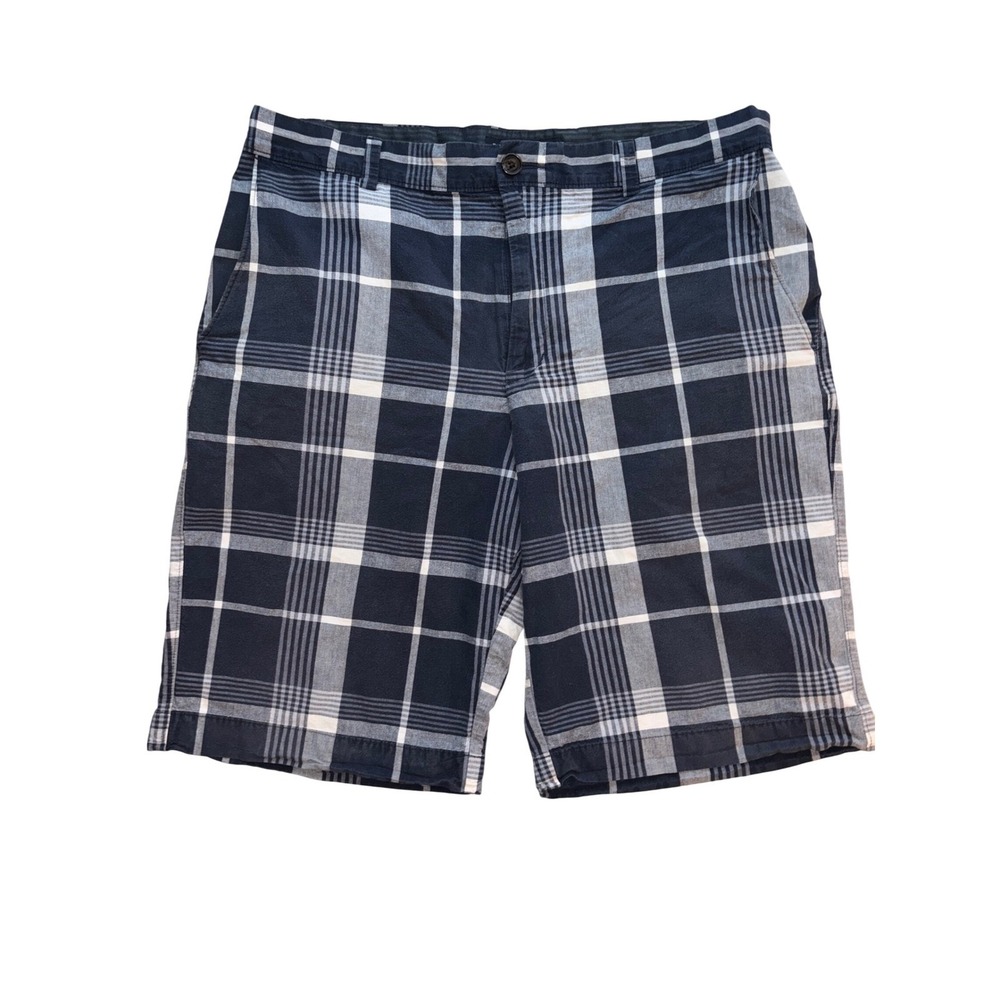 Banana Republic Mens Plaid Shorts Size 33 Blue White Casual